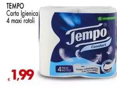 Tempo - Carta Igienica 4 Maxi Rotoli Tempo - Carta Igienica 4 Maxi Rotoli