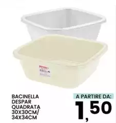 Despar - Bacinella Quadrata 30x30cm/ 34x34cm