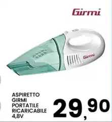 Girmi - Aspiretto Portatile Ricaricabile 4,8V Girmi - Aspiretto Portatile Ricaricabile 4,8V