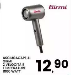 Girmi - Asciugacapelli 2 Velocità E Temperature 1000 Watt Girmi - Asciugacapelli 2 Velocità E Temperature 1000 Watt