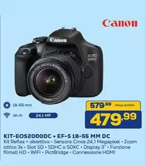 Canon - KIT-EOS2000DC + EF-S 18+55 Mm DC Canon - KIT-EOS2000DC + EF-S 18+55 Mm DC