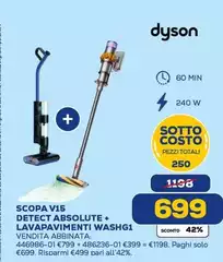 Dyson - Scopa V15 Detect Absolute + Lavapavimenti Washg 1