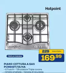 Hotpoint - Piano Cottura A Gas Pcn642t/ix/ha