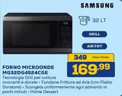 Samsung - MG32DG4524CGE Forno A 32 LT Grill Miele Assocenza Lavastoviglie