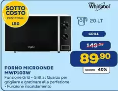Whirlpool - Forno Microonde MWP103W