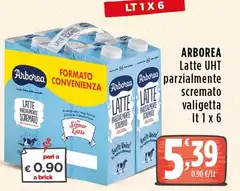 Arborea - Latte UHT Parzialmente Scremato Valigetta