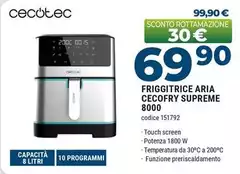 Cecotec - Friggitrice Aria Cecofry Supreme 8000 Cecotec - Friggitrice Aria Cecofry Supreme 8000