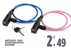 Antifurto Cavo Acciaio Blu/rosa Antifurto Cavo Acciaio Blu/rosa