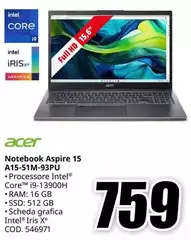 Acer - Notebook Aspire 15 A15-51M-93PU