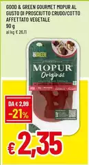 Good&Green - Gourmet Mopur Al Gusto Di Prosciutto Crudo/Cotto Affettato Vegetale 