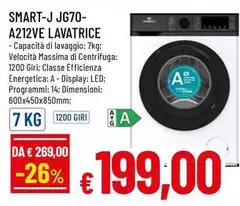 Smart -J - Lavatrice JG70 - A212VE Smart -J - Lavatrice JG70 - A212VE