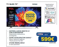 TCL - Tv Qled 75" 75P89K