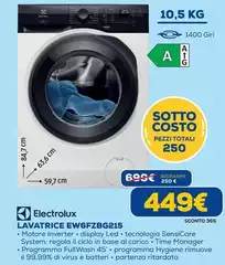 Electrolux - Lavatrice EW6FZBG215 Electrolux - Lavatrice EW6FZBG215