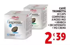 L'espresso - Caffè 10 Caps Compatibili A Modo Mio Arabica/Decaffeinato