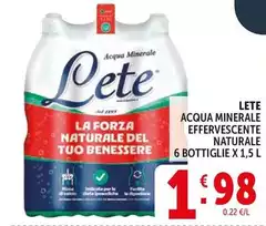 Lete - Acqua Minerale Effervescente Naturale Lete - Acqua Minerale Effervescente Naturale