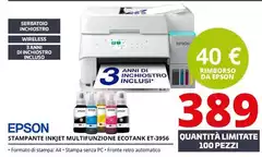 Epson - Stampante Inkjet Multifunzione Ecotank ET-3956