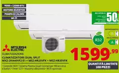 Mitsubishi Electric - Climatizzatore Dual Split MXZ-2HA40VF2-E1 + MSZ-HR25VFK + MSZ-HR35VFK