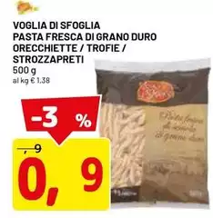 Voglia di sfoglia - Pasta Fresca Di Grano Duro Orecchiette/Trofie/Strozzapreti