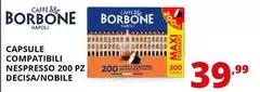 Caffe Borbone - Capsule Compatibili Nespresso 200 Pz Decisa/Nobile
