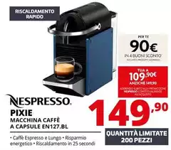 Nespresso - Pixie Macchina Caffè A Capsule EN127.BL