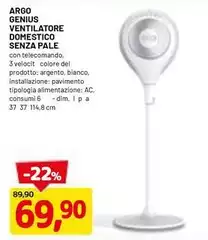Argo - Genius Ventilatore Domestico Senza Pale Argo - Genius Ventilatore Domestico Senza Pale