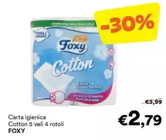 Foxy - Carta Igienica Cotton 5 Veli 4 Rotoli