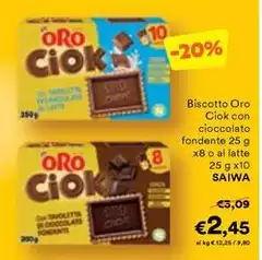 Saiwa - Biscotto Oro Ciok Con Cioccolato Fondente Saiwa - Biscotto Oro Ciok Con Cioccolato Fondente