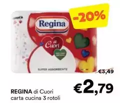 Regina - Di Cuori Carta Cucina 3 Rotoli