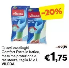 Vileda - Guanti Casalinghi Comfort Extra In Lattice, Massima Protezione E Resistenza, Taglia M O L