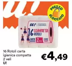 U! - 16 Rotoli Carta Igienica Compatta