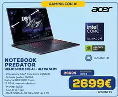 Acer - Notebook Predator Helios Neo I5S A - Ultra Slim