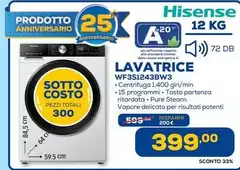 Hisense - Lavatrice Wf3s1243bw3