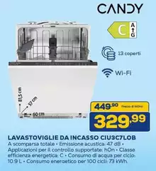 Candy - Lavastoviglie Da Incasso CIU3C7LOB