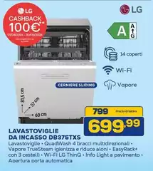 LG - Lavastoviglie Da Incasso Db375txs