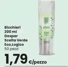 Despar - Bicchieri 200 Ml Scelta Verde Eco,logico