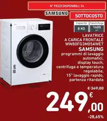 Samsung - Lavatrice A Carica Frontale Ww80fg3m05aweet