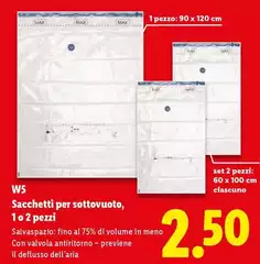 W5 - Sacchetti Per Sottovuoto, 1 O 2 Pezzi W5 - Sacchetti Per Sottovuoto, 1 O 2 Pezzi