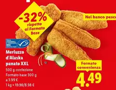 Merluzzo D'Alaska Panato Xxl Merluzzo D'Alaska Panato Xxl