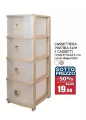 Cassettiera Pratika Slim 4 Cassetti