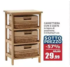 Cassettiera Con 3 Ceste