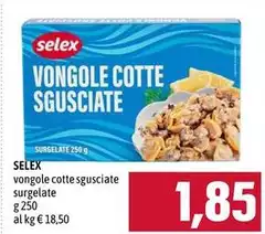 Selex - Vongole Cotte Sgusciate Surgelate Selex - Vongole Cotte Sgusciate Surgelate