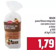 Selex - Pane Filone Integrale Con Semi E Noci A Fette Selex - Pane Filone Integrale Con Semi E Noci A Fette