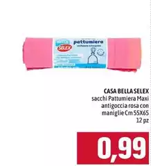 Selex - Sacchi Pattumiera Maxi Antigoccia Rosa Con Maniglie Cm Selex - Sacchi Pattumiera Maxi Antigoccia Rosa Con Maniglie Cm