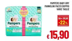 Pampers - Baby-Dry Pannolini Pacco Doppio Pampers - Baby-Dry Pannolini Pacco Doppio