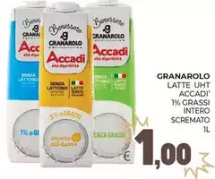 Granarolo - Latte UHT Accadi 1% Grassi Intero Scremato