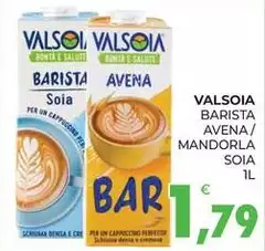 Valsoia - Barista Avena/ Mandorla Soia Valsoia - Barista Avena/ Mandorla Soia