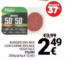 Fileni - Burger 50% Mix Con Carne 50% Mix Vegetale