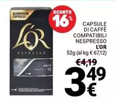 L'or espresso - Capsule Di Caffè Compatibili Nespresso L'or espresso - Capsule Di Caffè Compatibili Nespresso