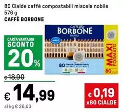 Caffe Borbone - 80 Cialde Caffè Compostabili Miscela Nobile