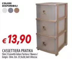 Tortora - Cassettiera Pratika Tortora - Cassettiera Pratika